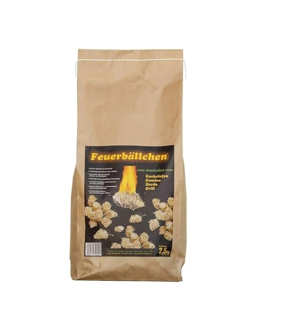 Eine 2,5-kg-Packung mit etwa zweihundert Anzündbällchen aus Holzwolle und Wachs