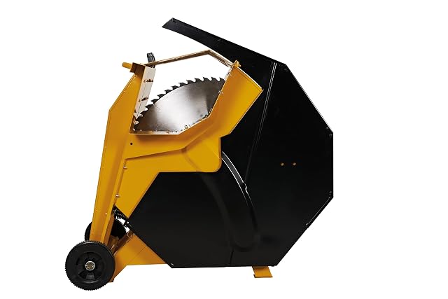 Eine schwere Wippkreissäge mit einem 700 Millimeter Hartmetallblatt und einem Drehstrommotor