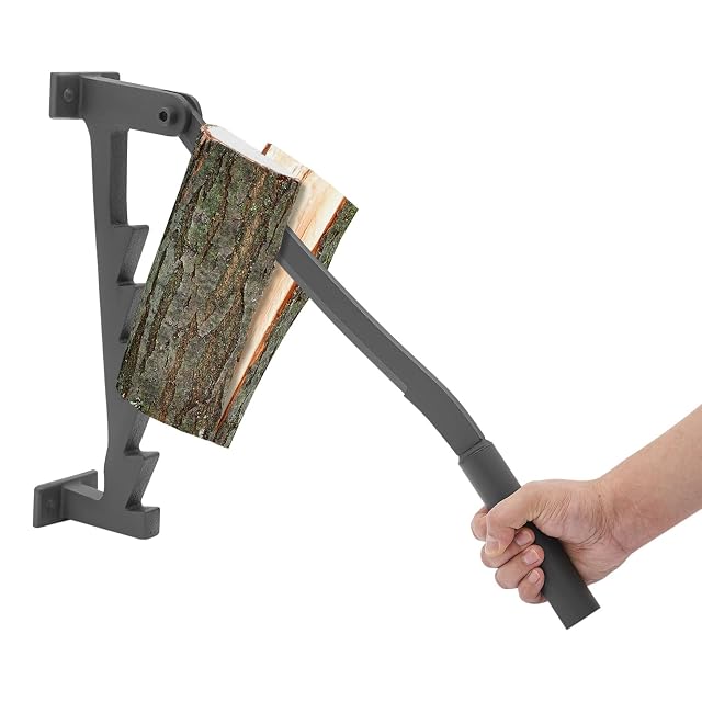 Lieroda Wand-Anmachholzspalter mit einer im Stahlrahmen geführten Klinge und einem kurzen Hebelgriff