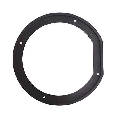 Eine schwarze Flanschdichtung aus Silikonkautschuk mit vier Befestigungslöchern für das Rauchgasgebläse eines Pelletofens